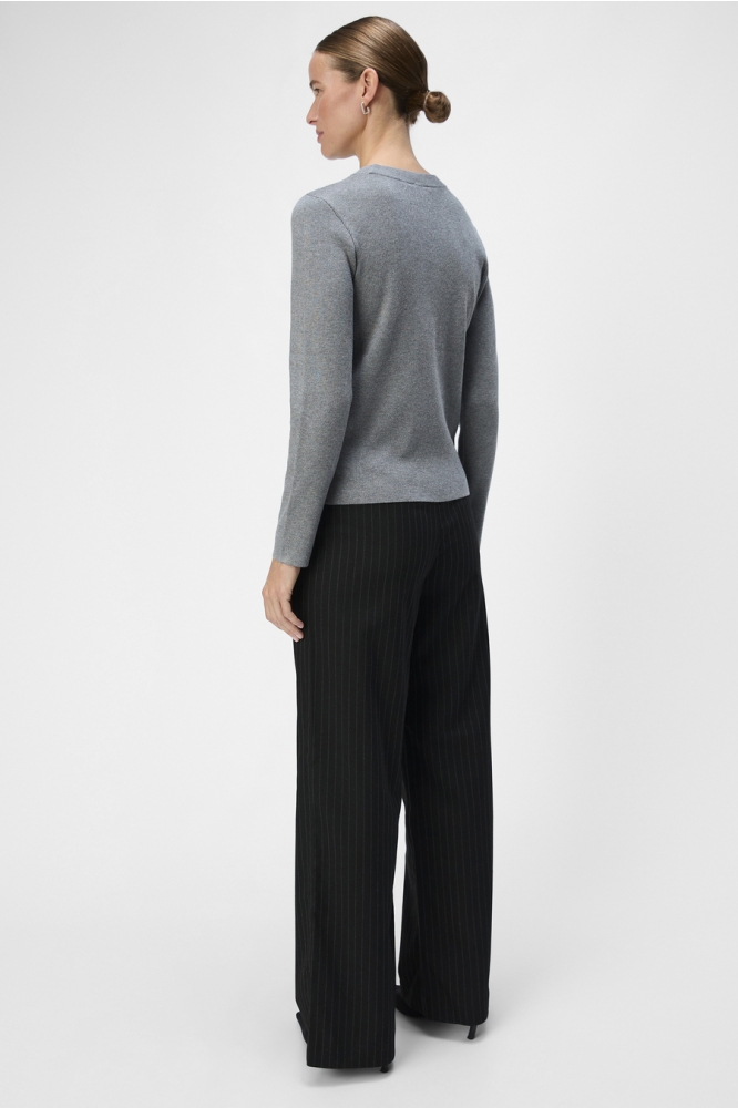 OBJLISA WIDE PANT AOP NOOS 23040544 BLACK/GREY